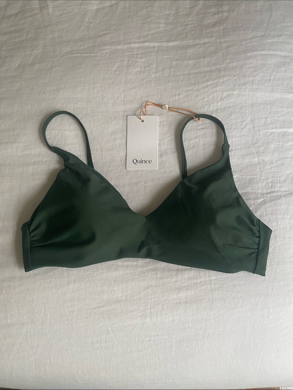 Quince Palm Green Bikini Top (Only)
